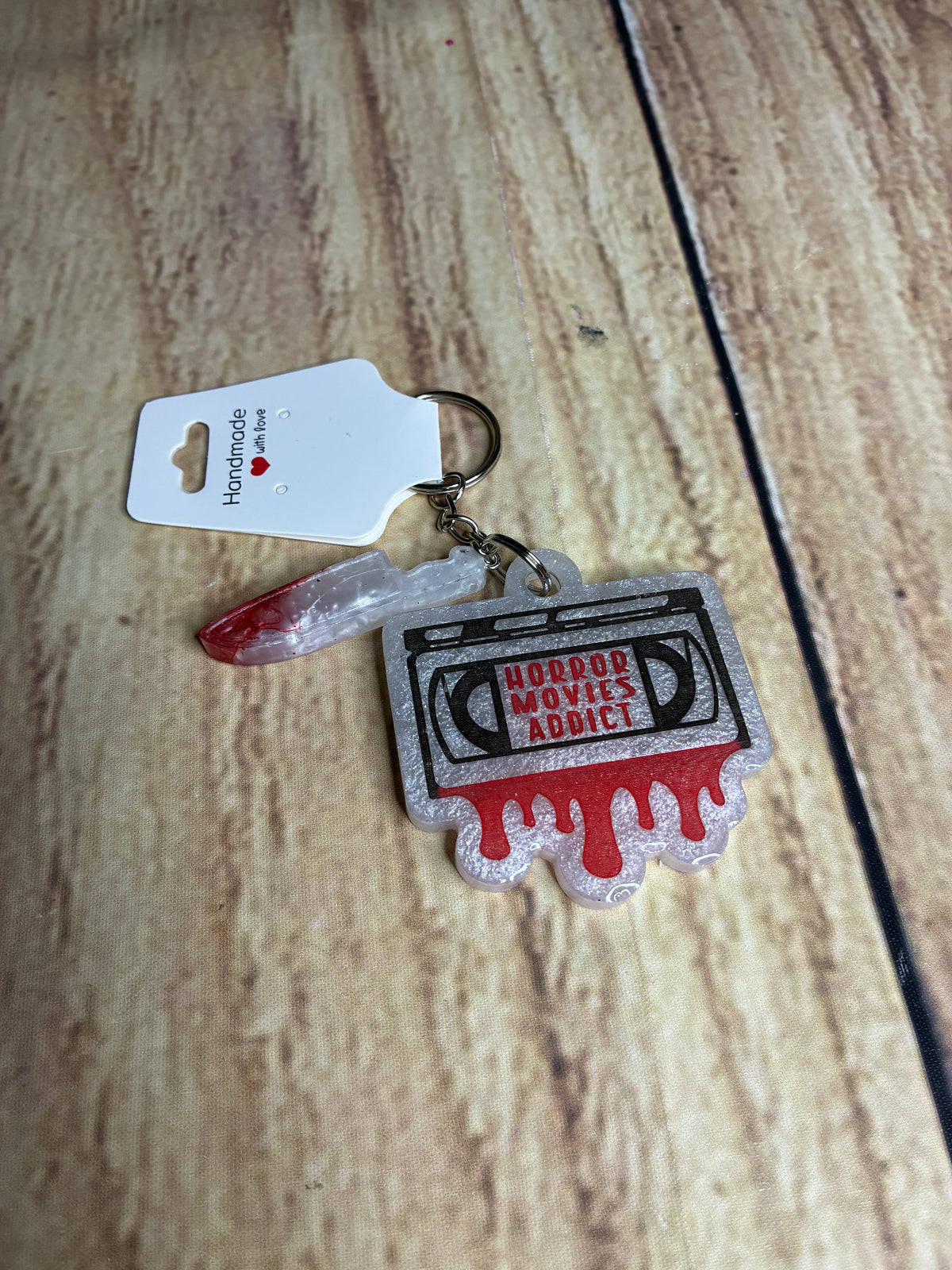 🔪 Horror Movie Addict Resin Keychain