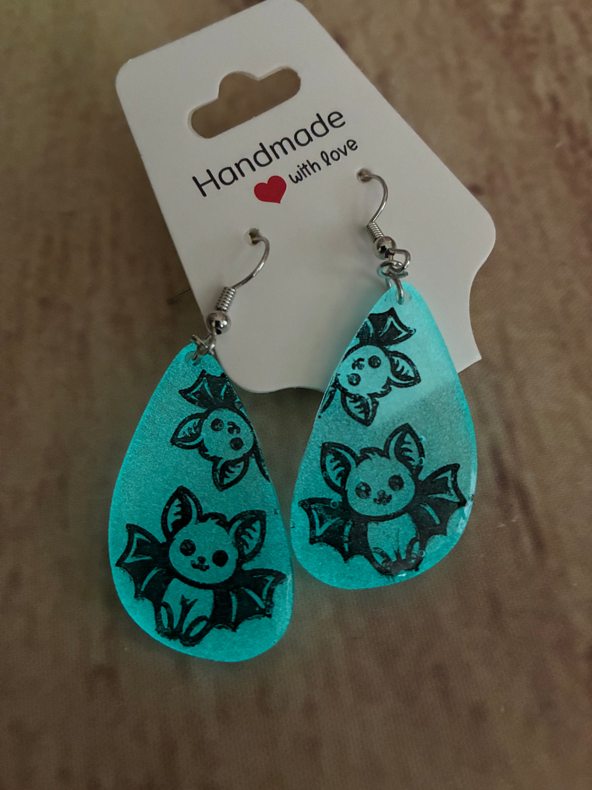🦇 Cute Bat Handmade Resin Earrings