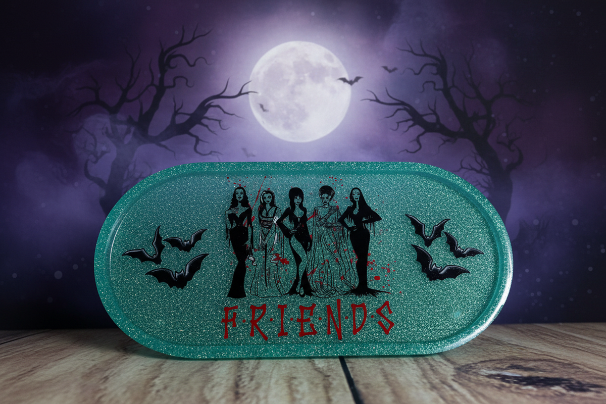 Horror Friends Glitter Resin Trinket Tray – Handmade