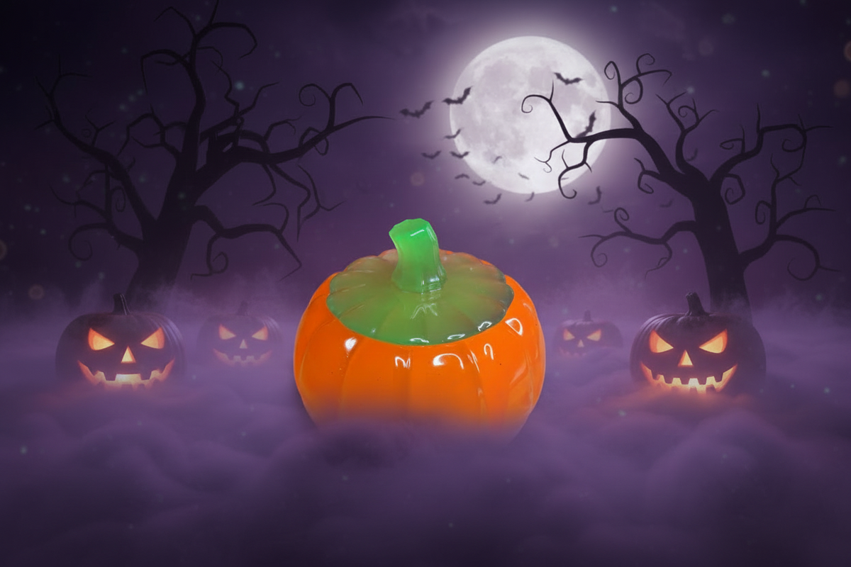 🎃 Glow-in-the-Dark Pumpkin Resin Trinket Jar