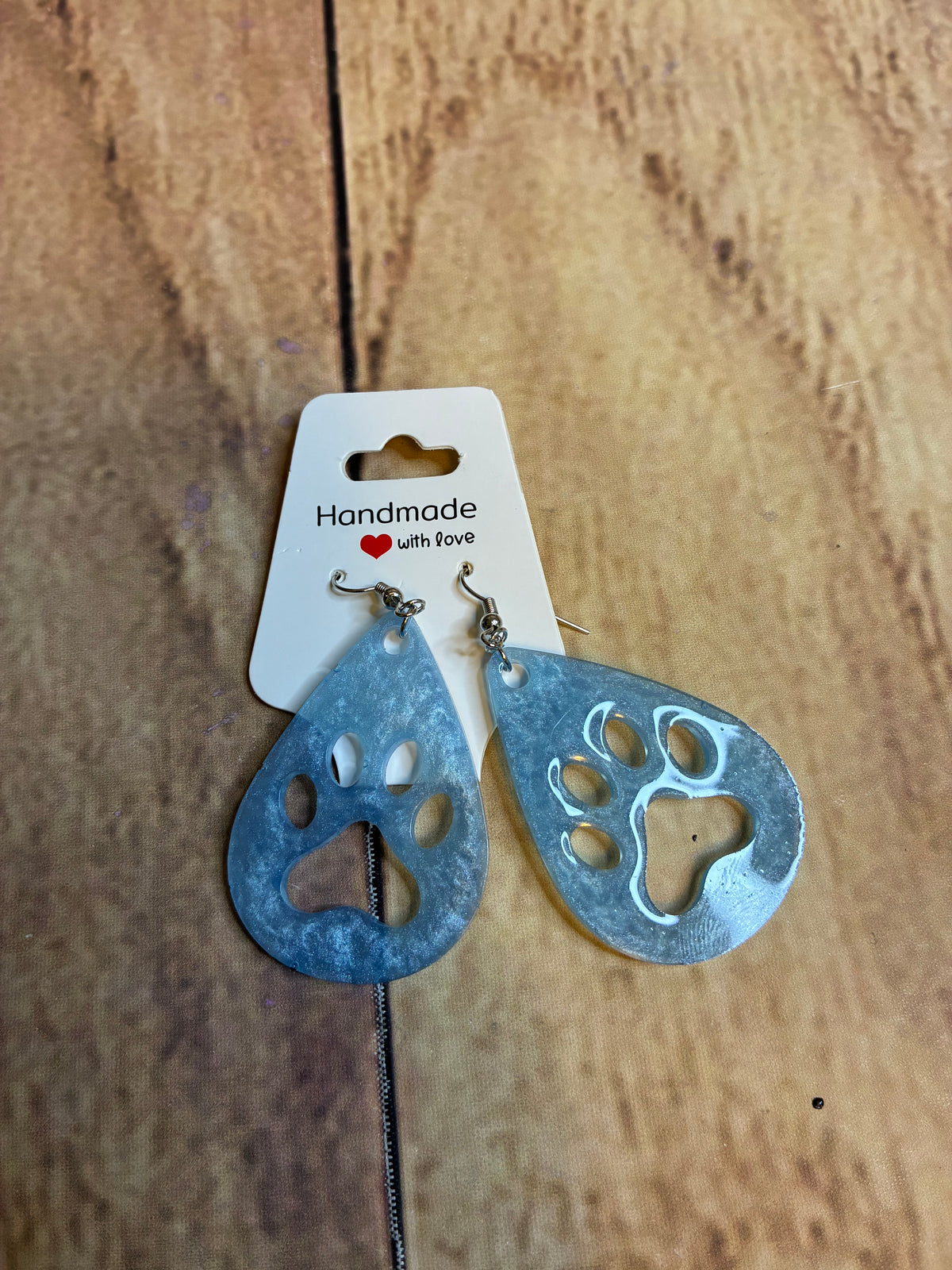 Paw Print Resin Earrings – Pet Lover Dangle Earrings