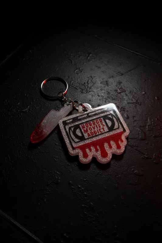 🔪 Horror Movie Addict Resin Keychain