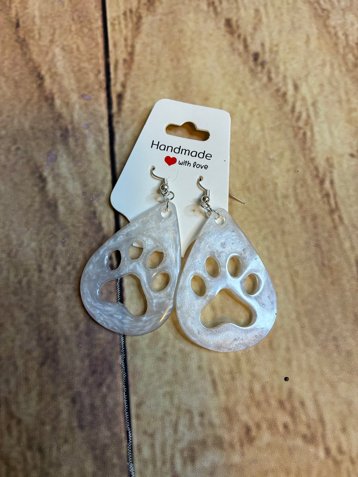 Paw Print Resin Earrings – Pet Lover Dangle Earrings